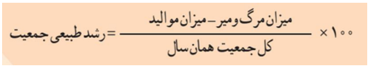 فرمول رشد طبیعی جمعیت