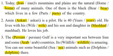 جواب صفحه 38 درس اول انگلیسی دهم