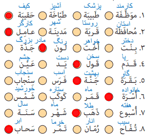جواب تمرین درس اول صفحه ۱۷ عربی نهم