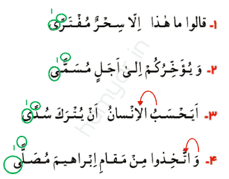 جواب تمرین های صفحه ۷۲ قرآن چهارم
